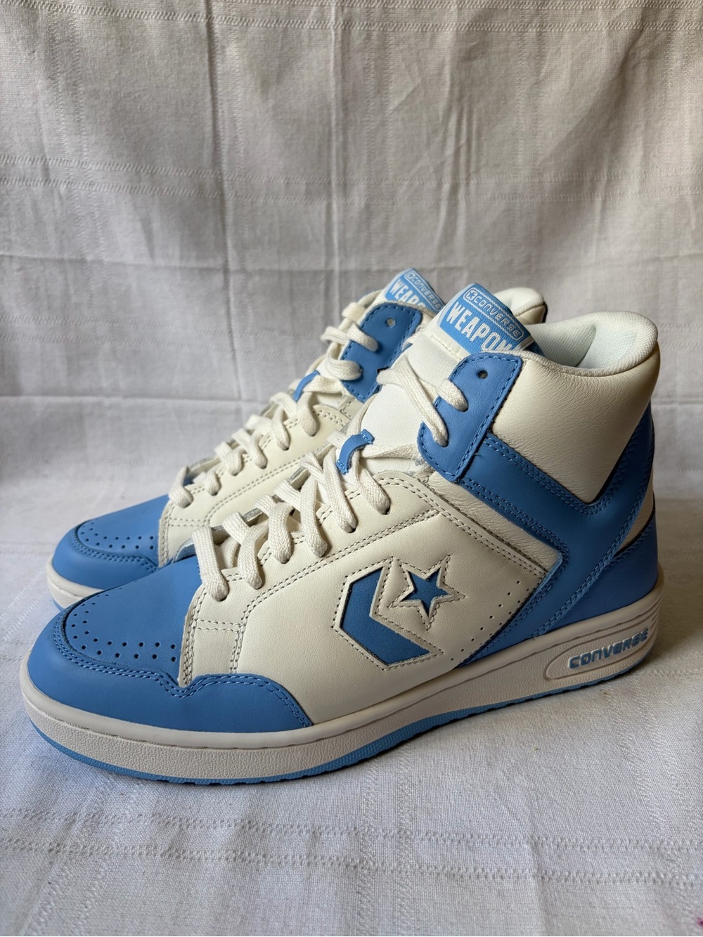 Converse Weapon Mid Light Blue Leather Sneakers “UNC” Men's Size 11.5 A10597C
